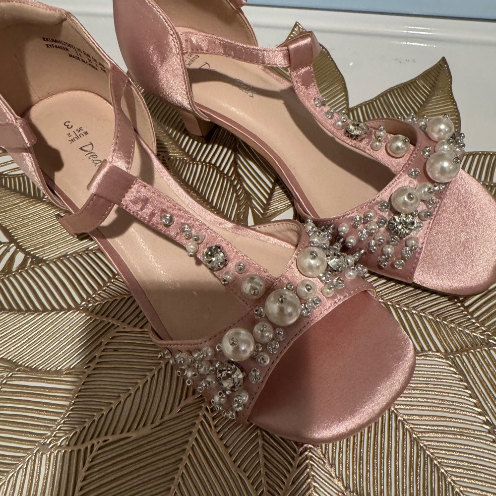 Elegant Pink Embellished Women's Heels
